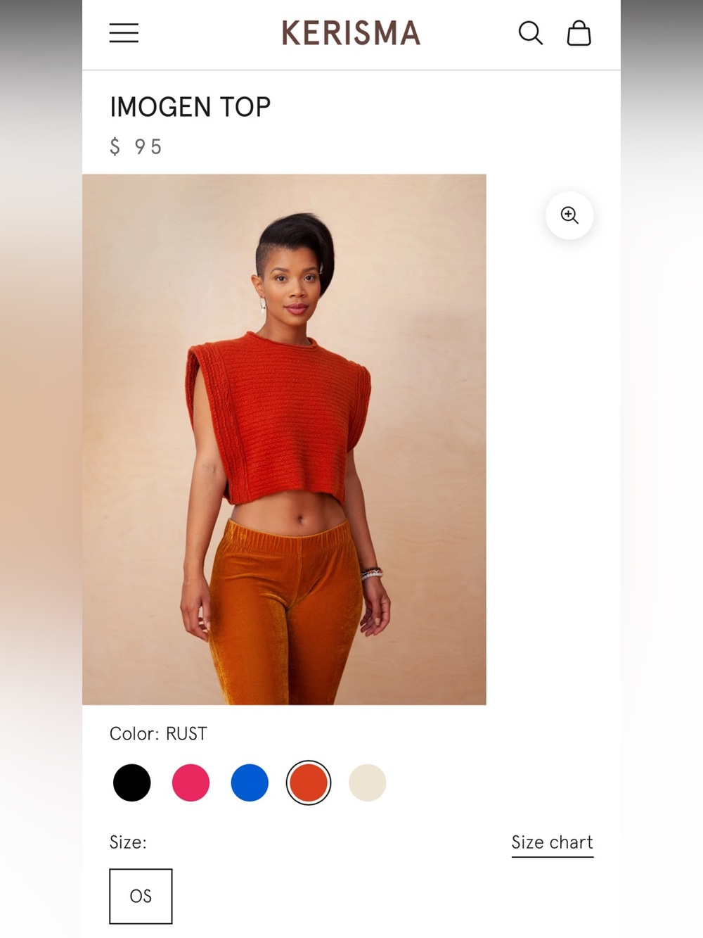 Rust Cropped Knit Tank